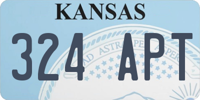 KS license plate 324APT