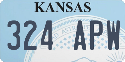 KS license plate 324APW