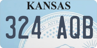 KS license plate 324AQB