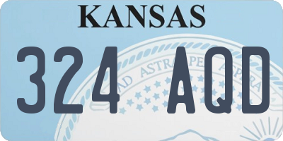 KS license plate 324AQD