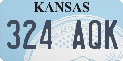 KS license plate 324AQK