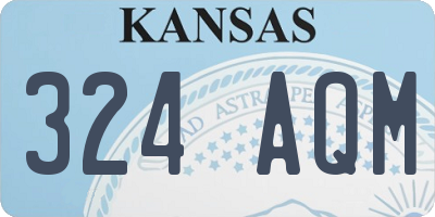 KS license plate 324AQM