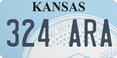 KS license plate 324ARA