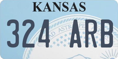 KS license plate 324ARB