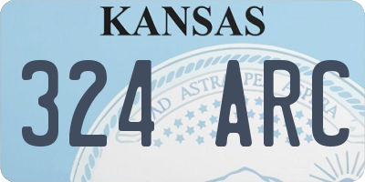 KS license plate 324ARC