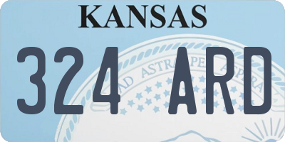 KS license plate 324ARD