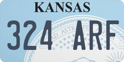 KS license plate 324ARF