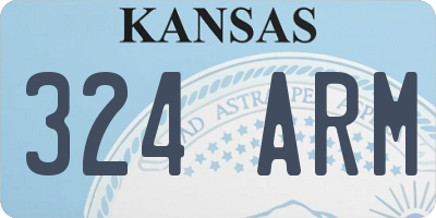 KS license plate 324ARM