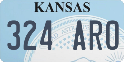 KS license plate 324ARO