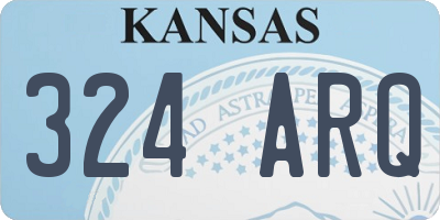 KS license plate 324ARQ