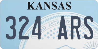 KS license plate 324ARS