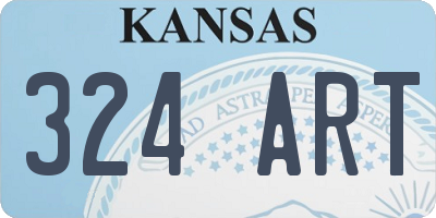 KS license plate 324ART