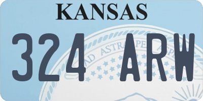 KS license plate 324ARW