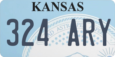 KS license plate 324ARY