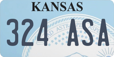 KS license plate 324ASA