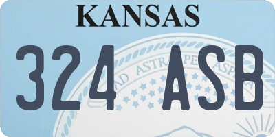 KS license plate 324ASB