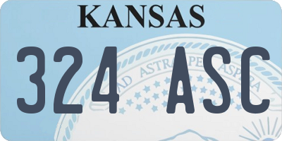 KS license plate 324ASC