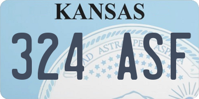 KS license plate 324ASF