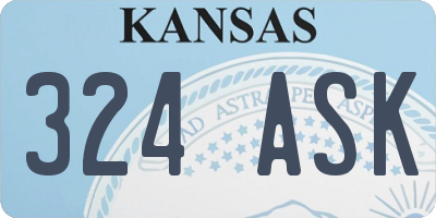 KS license plate 324ASK