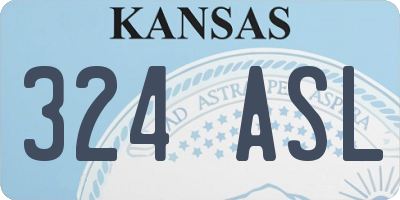KS license plate 324ASL