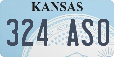 KS license plate 324ASO