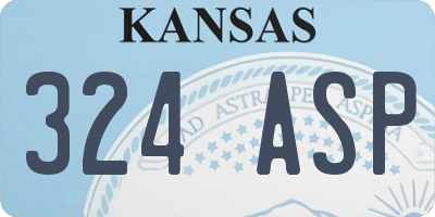 KS license plate 324ASP