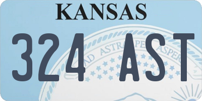 KS license plate 324AST