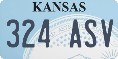 KS license plate 324ASV