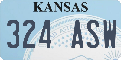 KS license plate 324ASW