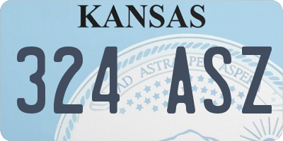 KS license plate 324ASZ