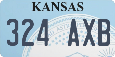 KS license plate 324AXB