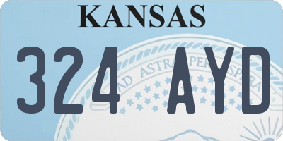 KS license plate 324AYD