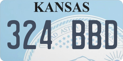 KS license plate 324BBD