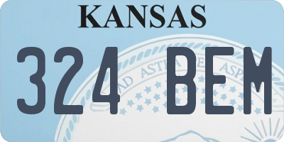 KS license plate 324BEM