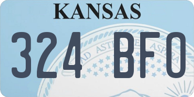 KS license plate 324BFO
