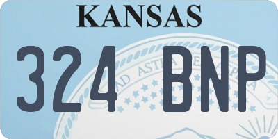 KS license plate 324BNP