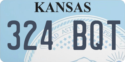 KS license plate 324BQT