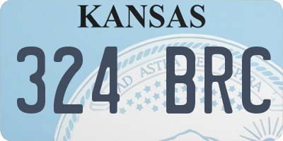 KS license plate 324BRC