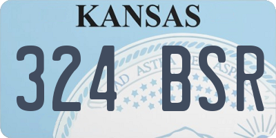 KS license plate 324BSR