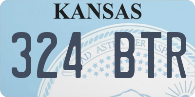 KS license plate 324BTR