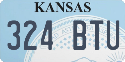 KS license plate 324BTU