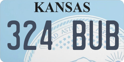 KS license plate 324BUB