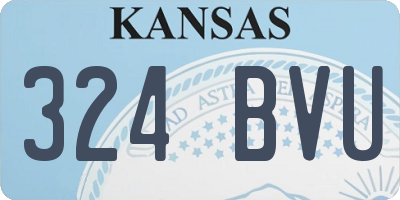 KS license plate 324BVU