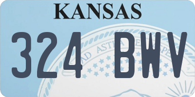 KS license plate 324BWV