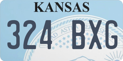 KS license plate 324BXG
