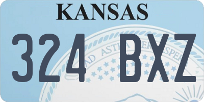 KS license plate 324BXZ