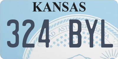 KS license plate 324BYL