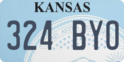 KS license plate 324BYO