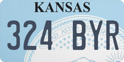 KS license plate 324BYR