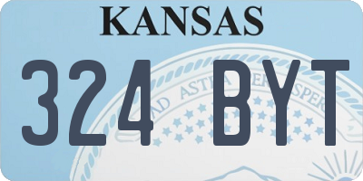 KS license plate 324BYT